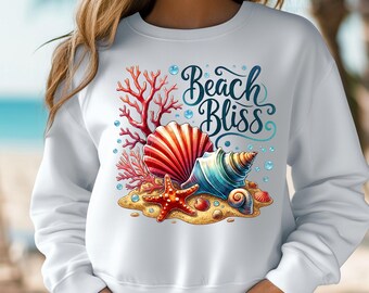 Beach Bliss PNG: Summer Clipart, Sublimation Design (Digital Download)