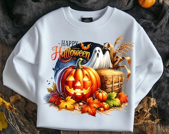 Halloween Pumpkin Ghost PNG: Spooky Season Clip Art (Digital Download)