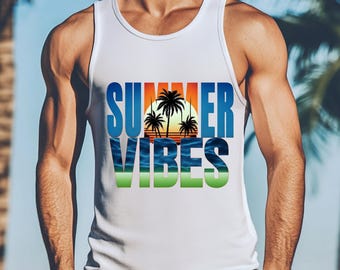 Retro Sunset Palm Tree PNG: Summer Vibes Clipart (Digital Download)
