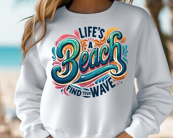 Beach Vibes PNG: Summer Clipart, T-Shirt Design (Digital Download)