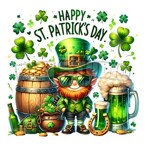 St. Patrick&#39;s Day PNG, Leprechaun Clipart, PNG Designs for Party Invitations, Irish Themed Graphics