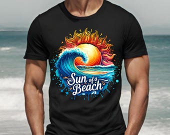 Summer Beach Vibes PNG: Sun Wave Clipart, Sublimation Design (Digital Download)