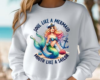 Mermaid Summer PNG: Beach Clipart, Sublimation Design (Digital Download)