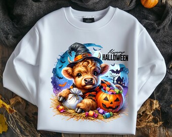 Vache d'Halloween PNG – Art numérique effrayant pour impression à la demande