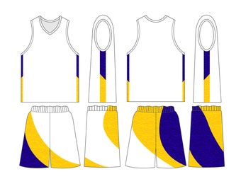 Plantilla personalizada de uniforme de baloncesto vectorial Adobe Illustrator