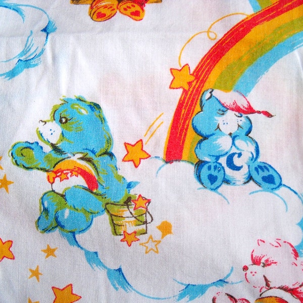 SALE Vintage Care Bears Standard Size Bed Sheet