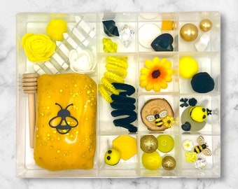 Bumble Bee playdough Kit Large/Midsize, Spring, Summer, Sensory Play Kit, Busy Box, Kid Gift, Pretend Play, Montessori, Activity, buzz, gift