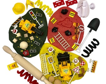 Construction Play Dough Kit XL, Construction, Sensory Kit, Build, Busy Box, Kids Gift, Pretend Play, Montessori, Activity, Playdough, Easter