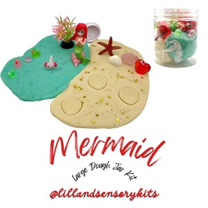 Mermaid Large Playdough Jar, Sensory Kit, Sea, Busy Box, Kids Gift, Pretend Play, Montessori, Activity, Playdough, Party Favor, Birthday