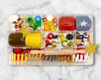 XL Playdough Sensory Kit Birthday, gift, sensory bin, brothers, sensory kit, activity, Montessori, playdough, Boy, Girl, Mario