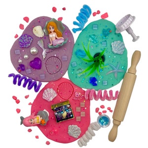 Mermaid Playdough Kit Sensory Kit Bin, Sea, Busy Box, Kids Gift, Pretend Play, Montessori, Activity, Little Mermaid, Gift, Birthday, Child