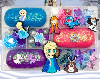 Frozen Princess Queen Inspired Playdough Sensory Kit, Busy Box, Activity, Children's Gift, Birthday, Valentine, Easter Basket, Holiday