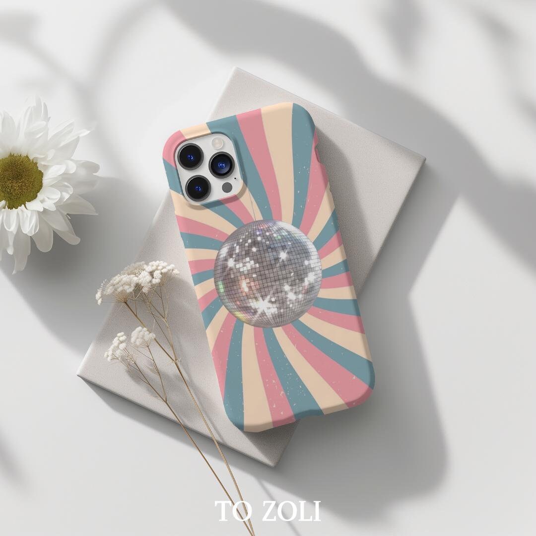 Retro Disco Ball 1970s 1980s Phone Case | iPhone 16 15 14 13 12 11 Pro ...