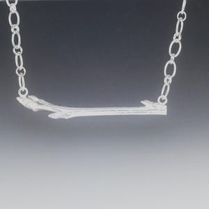Sterling Silver Oak Twig Pendant Necklace - Nature Lover Gift - Up North Style
