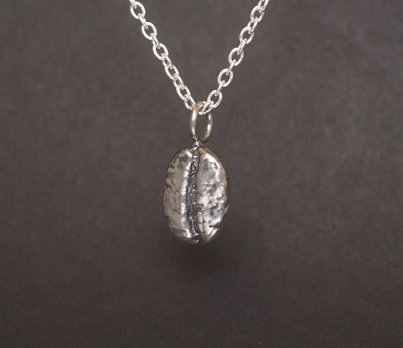 sterling silver coffee bean necklace