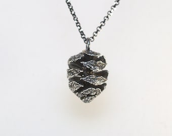 Individually Cast Sterling Silver Dawn Redwood Cone Pendant Necklace - Nature Lover Gift - Up North Style