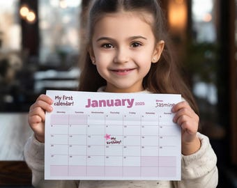 2025 Custom Kids Calendar | PDF Downloadable kids calendar for 2025 | A4 | Wall Calendar | Fun design | Monthly Planner | All 12 months