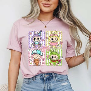 Labubu Shirt Funny Labubu T-shirt, Fan Top Kawaii Labubu Inspired Shirt, Gift For Labubu Fans Harajuku Style Animal Tee, Cute Cartoon Dolls