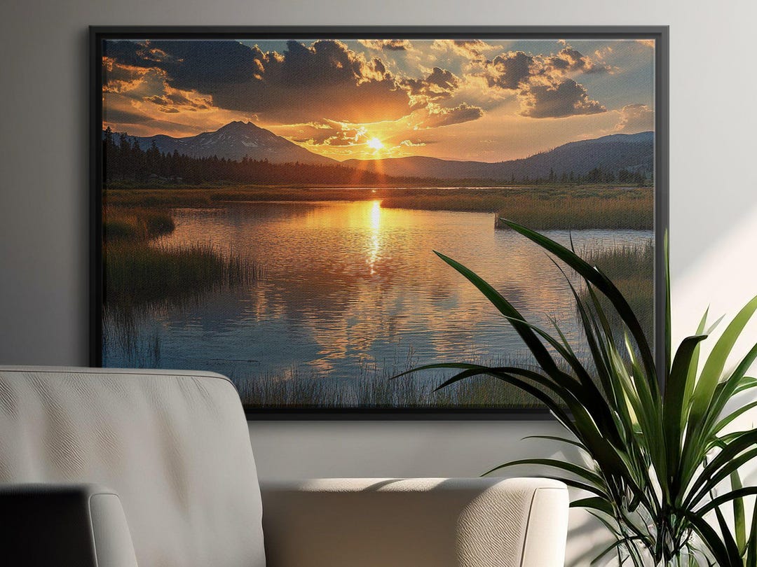 Mountain Sunset Wall Art Print Nature Landscape Poster Scenic Lake mountain-sunset-wall-art-print-nature-landscape-poster-scenic-lake