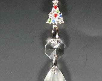 Christmas decoration, rhinestone Christmas tree, plant decor, silver color