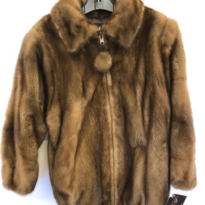 Mahogany Mink Bomber Jacket