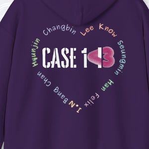 Stray Kids Case 143 Hoodie, SKZ Names Heart Design Hooded Sweatshirt, StrayKids Kpop BangChan Felix Changbin Hyunjin Han IN Merch