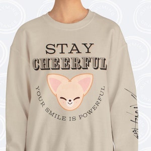 Stray Kids Motivational Sweatshirt, SKZoo FoxI.Ny Unisex Shirt, &quot;STAY Cheerful&quot; SKZ Inspiration, StrayKids Kpop I.N Merch