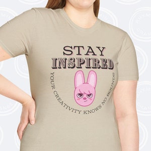 Stray Kids SKZoo Tee with Motivational Quote, SKZ Dwaekki &quot;STAY Inspired&quot; Unisex Softstyle T-Shirt, StrayKids KPop Merch Changbin Shirt