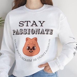 Stray Kids Motivational Sweatshirt, SKZoo Han Quokka Unisex Shirt, &quot;STAY Passionate&quot; SKZ Inspiration, StrayKids Kpop Merch