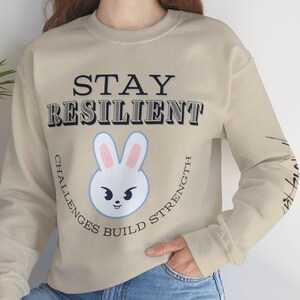 Stray Kids Motivational Sweatshirt, SKZoo Leebit Unisex Shirt, &quot;STAY Resilient&quot; SKZ Inspiration, StrayKids Kpop Lee Know Merch