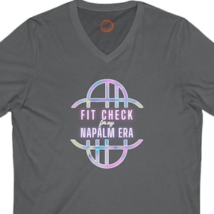 KPDH *Fit Check for my Napalm Era* Unisex V-Neck Tee, Film Graphic T-Shirt, Huntrix film KPop, Rumi Zoey Mira Fan Gift Shirt