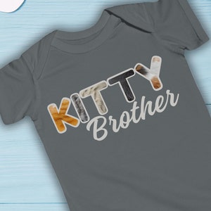 Body de bebé "Hermano Gato", mono personalizado con letras peludas para hermano de mascota, regalo para baby shower, regalo para recién nacido, regalo para futura mamá, conjuntos familiares