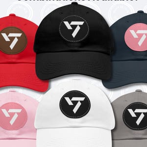 Cappellino con toppa in pelle con logo Seventeen, cappello SVT Merch, regalo Kpop Fan CARAT, Mingyu Jeonghan Wonwoo SCoups Hoshi Joshua Woozi DK Seungkwan The8 Jun