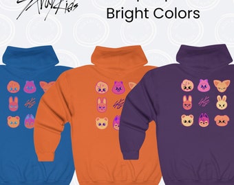 Stray Kids Skzoo Zip-up Hoodie, Vivid Brights SKZ Unisex