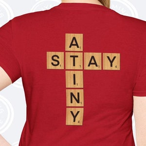 Camiseta STAYtiny UNITE, camiseta STAY Atiny com letras em mosaico, camiseta Stray Kids Ateez KPop Game Fan Merch - cores mais escuras