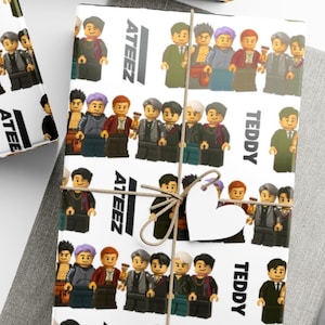 Carta da regalo personalizzata con minifigure ATEEZ, carta da regalo Kpop personalizzata per compleanno e festa ATINY Hongjoong Mingi SeongHwa San Yunho WooYoung