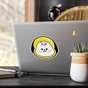 BTS Chimmy BT21 Vinyl Kiss-Cut Decals, 3&quot; & 6&quot; BT21 Jimin Character Stickers, BTS merch ARMY window car laptop water bottle decal
