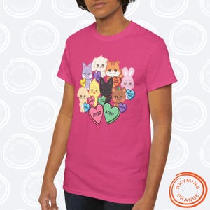 Aniteez Candy Hearts-T-shirt, ATEEZ Valentijnsdag unisex-t-shirt, KPop Merch Hongjoong San Mingi Wooyoung Yunho Jongho Seonghwa Yeosang