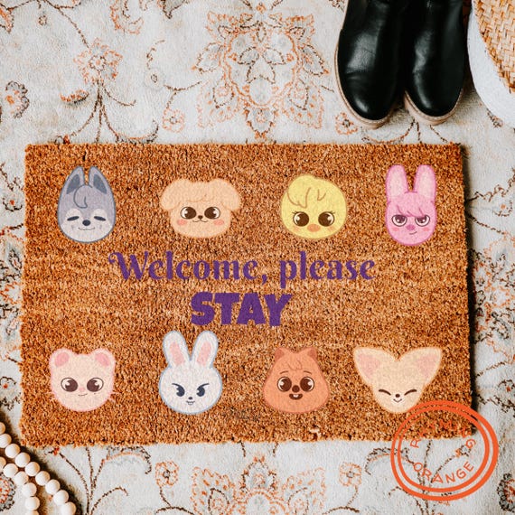 Stray Kids Skzoo Welcome Mat, SKZ Doormat, Straykids Outdoor Rug