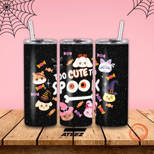 Halloween Aniteez Skinny Tumbler, Ateez 20oz Insulated Tumbler with Straw,  Kpop Merch Characters Candy Costumes Mug