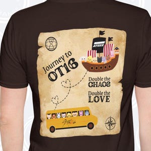 T-shirt STAYtiny *Journey to OT16*, Stray Kids Carte au trésor des pirates ATEEZ SKZoo & Aniteez et chemise du bus du district 9, Kpop Concert Tour Merch