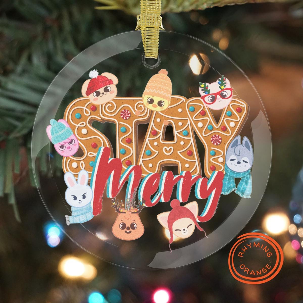 straykids christmasevel ラキドロ オーナメント スキズ Stray Kids Skzoo Glass Ornament, SKZ 