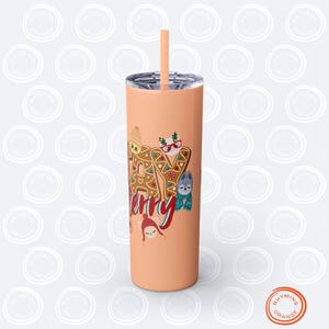 Personalized Stray Kids Holiday Tumbler, Custom SKZoo "STAY Merry" 20oz Skinny Tumbler with Straw, SKZ StrayKids Insulated Mug, KPop Merch