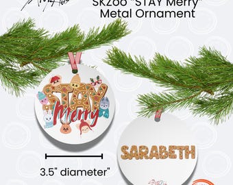Personalized Stray Kids SKZoo Metal Ornament, SKZ &quot;STAY Merry Christmas Tree Ornament, StrayKids Holiday Decor Merch Bbokari BangChan Quokka