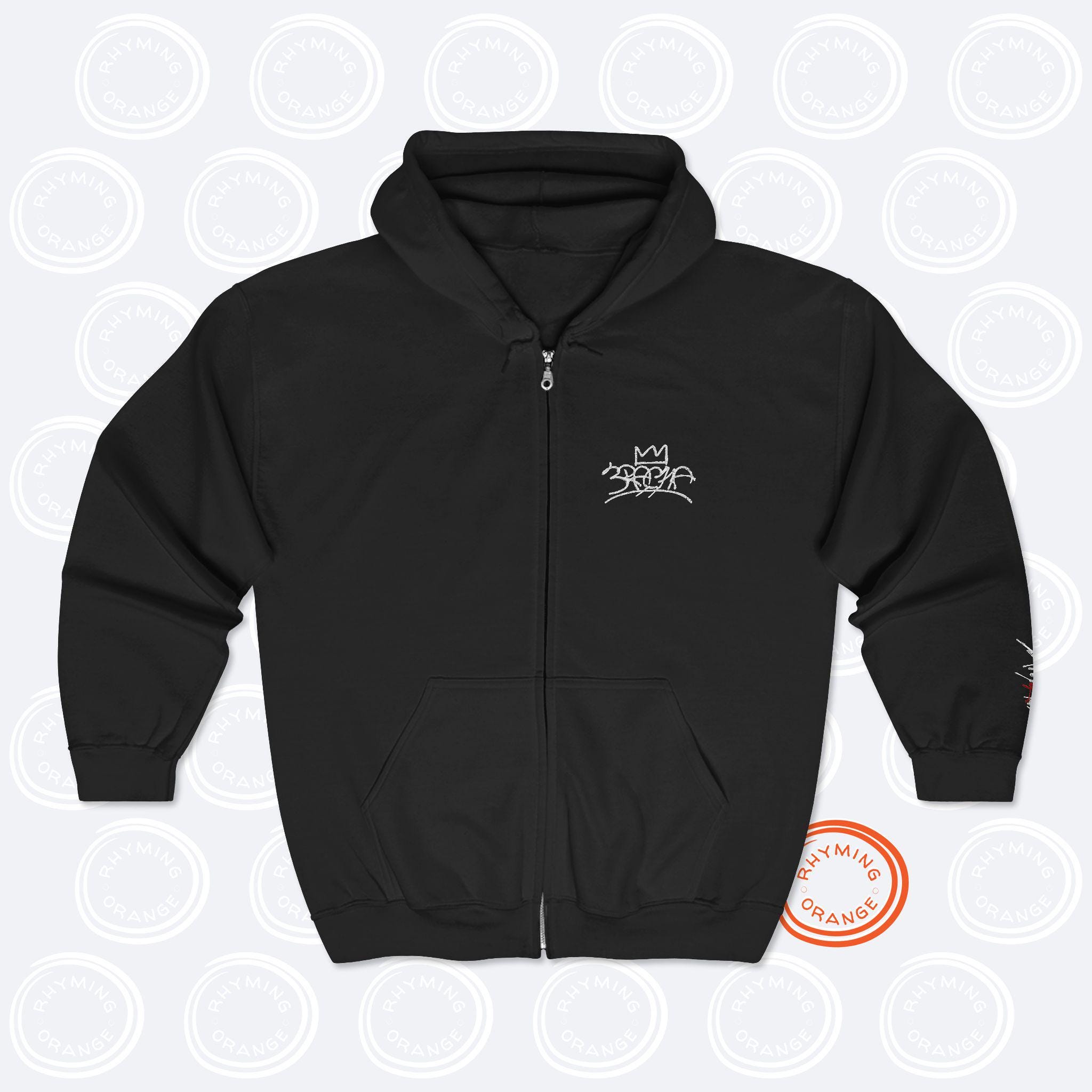 Embroidered 3RACHA Evil SKZOO Zip-up Hoodie, Stray Kids Embroidery