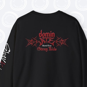 Stray Kids DominATE World Tour Sweatshirt, Unisex SKZ Merch with Front Back Sleeve Print SKZ BangChan Felix Hyunjin Changbin KPop Shirt [GF]