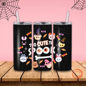 Halloween SKZoo Skinny Tumbler, Stray Kids 20oz Insulated Tumbler with Straw, StrayKids Merch, SKZ Characters Candy Costumes Mug Bbokari