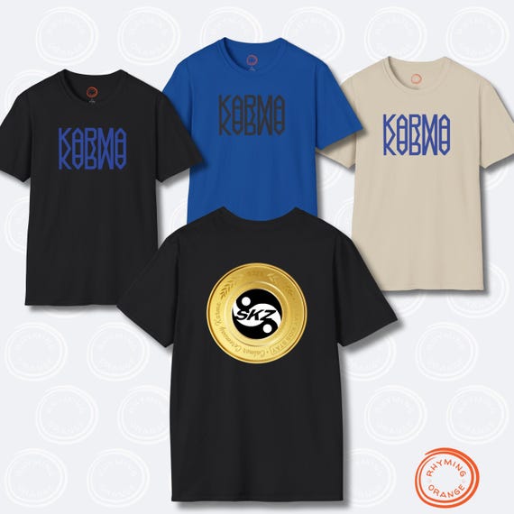 Stray Kids *KARMA* Coin Black & Blue Tシャツ、SKZ Stay