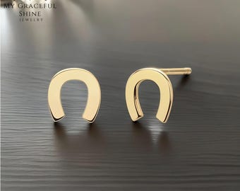 Horseshoe Earring U Shaped Small Stud Earring For Women Horseshoe Lucky Earring Dangle Earring Gift For Animal Lover Huggie Hoop