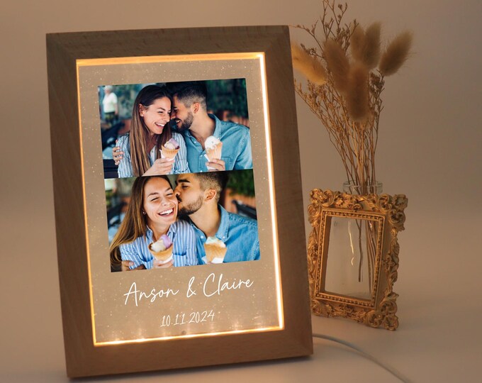Custom Acrylic Picture Frame With Light,wood Frame LED Lamp With ...